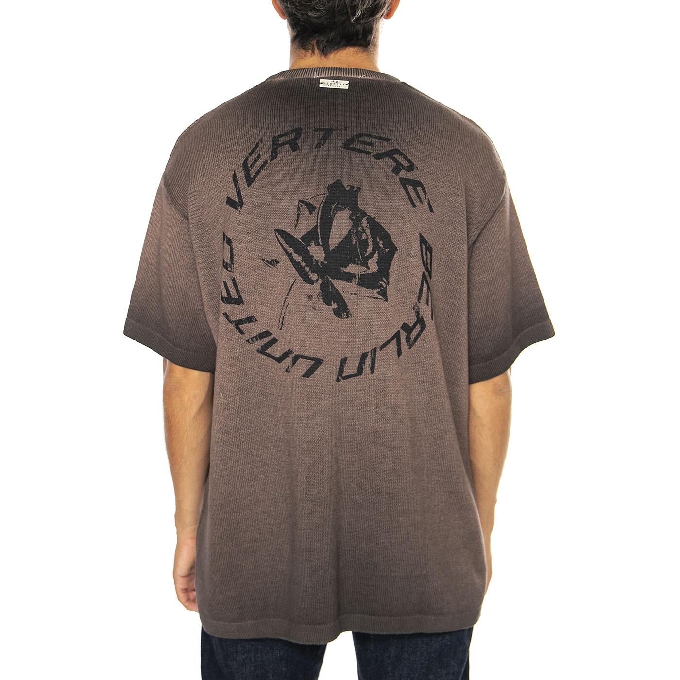 Circle Knit T-Shirt Washed Olive - Maglietta Girocollo Uomo Marrone VER-KT271-WSDOLI  VERTERE BERLIN 