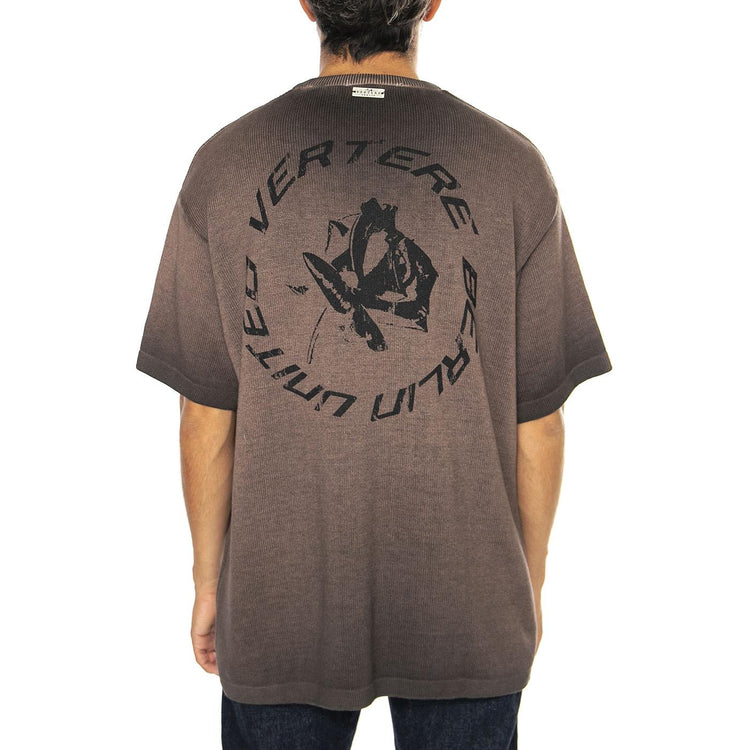 Circle Knit T-Shirt Washed Olive - Maglietta Girocollo Uomo Marrone VER-KT271-WSDOLI  VERTERE BERLIN 