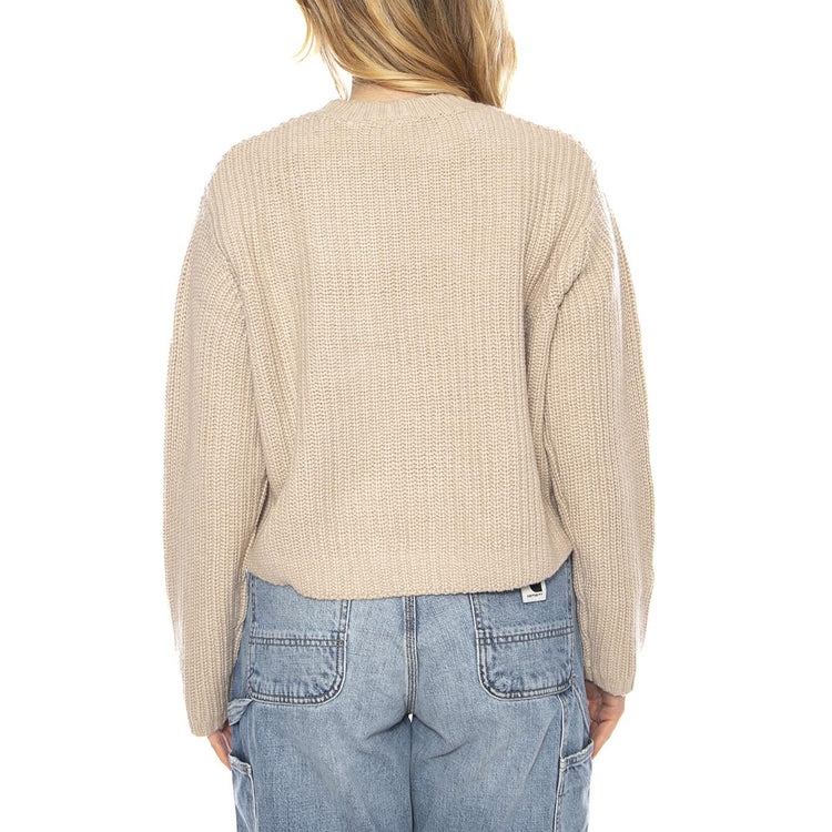 W Mira Sweater - Beige - Maglione Girocollo a Coste Donna I035382_2LP_XX . CARHARTT WIP 