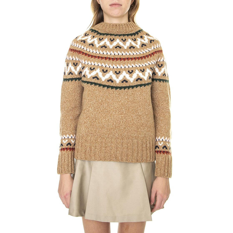 Langford Knit Marram Grass - Maglione Girocollo Donna Marrone / Multicolore 222MLKN1273-BR57  BARBOUR 
