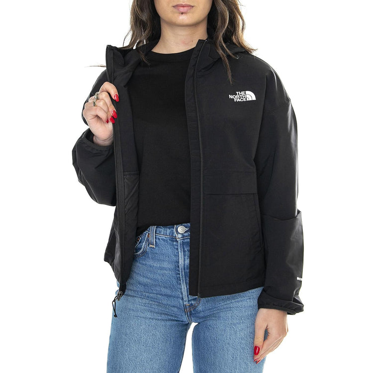 W' TNF Easy Wind Fz Jacket TNF Black - Giacca con Cappuccio Donna Nera NF0A8710JK31  THE NORTH FACE 