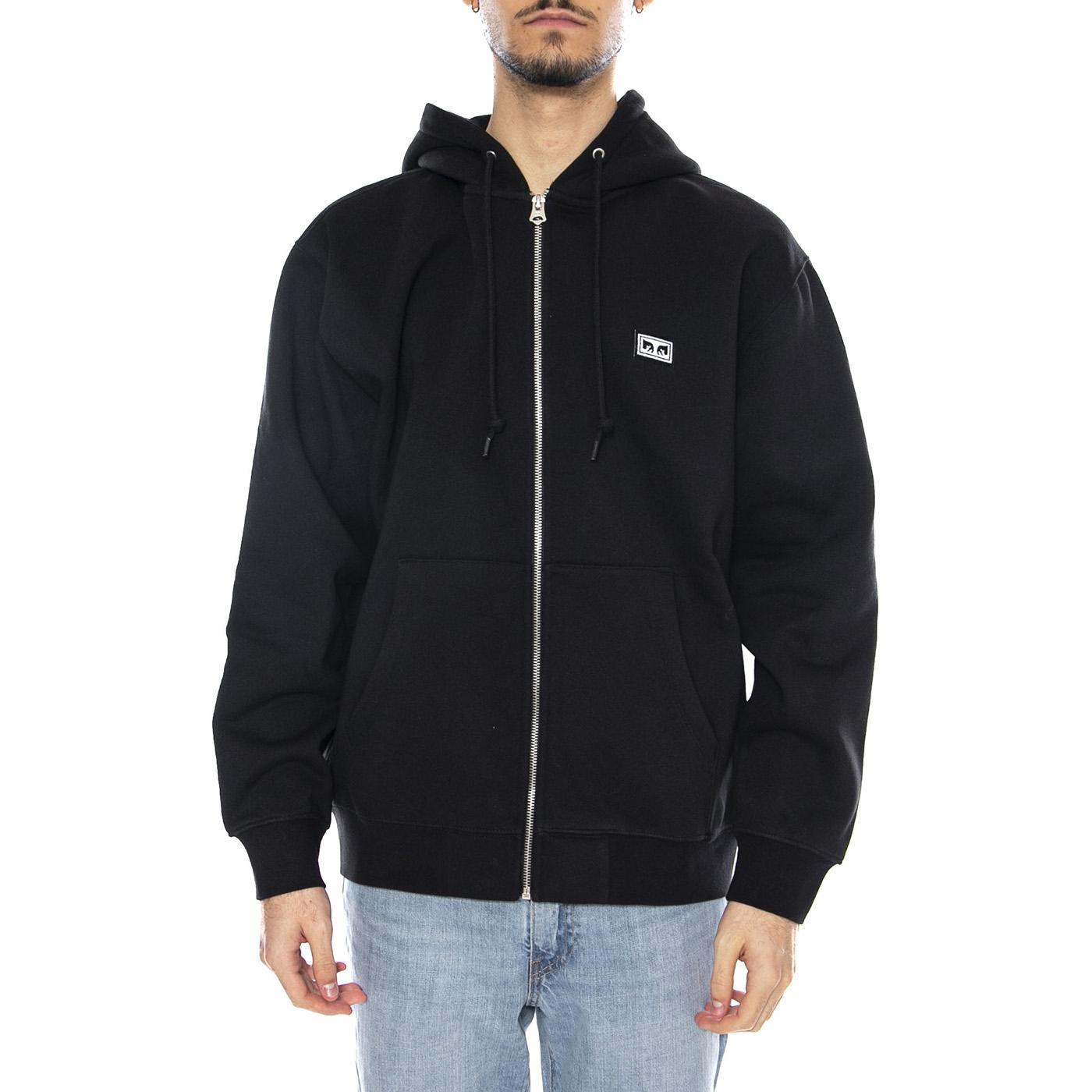 Established Works Eye Zip Hood -- Felpa Uomo Nera 112460011 BLK OBEY 