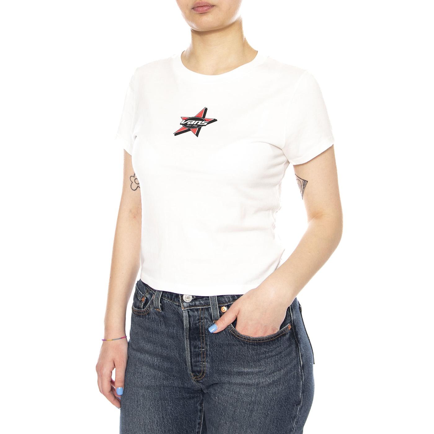 STARMARKED SS BABY TEE WHITE - Maglietta Girocollo Donna Bianca VN000SWB WHT1 VANS 