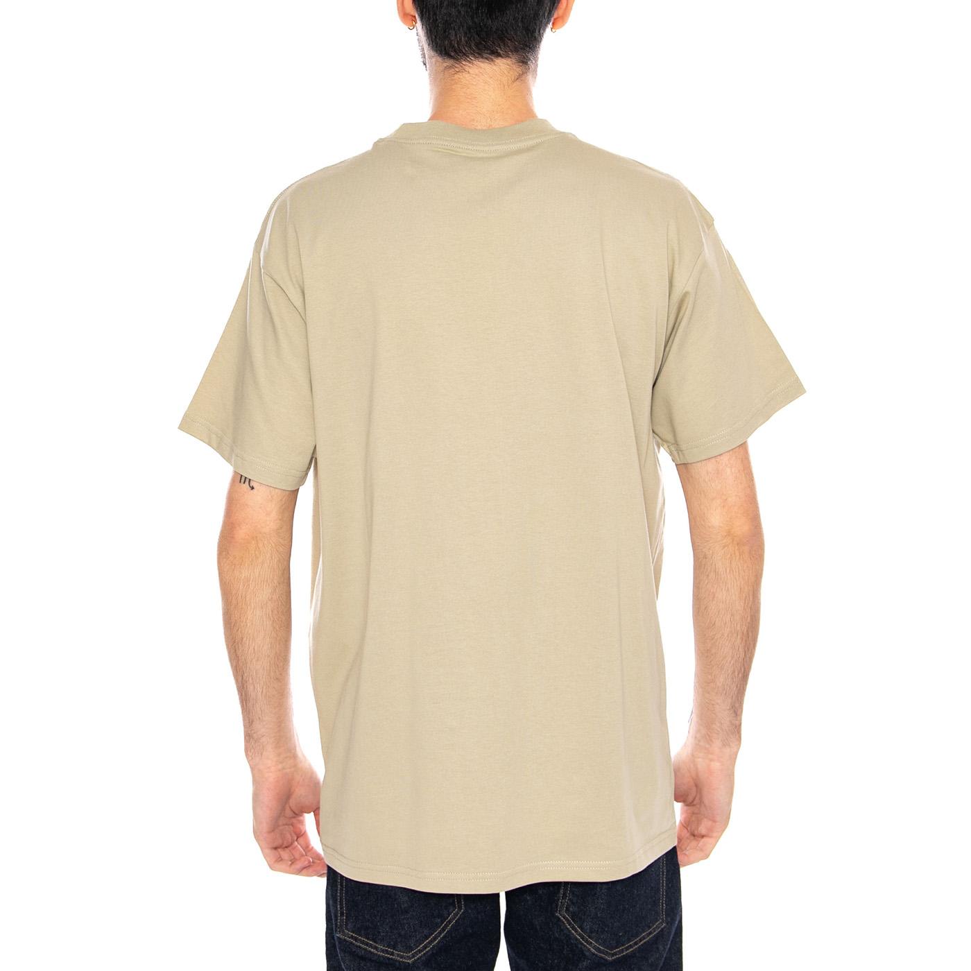 S/S Script Embroidery T-Shirt Barchan / White - Maglietta Girocollo Uomo Verde I030435 3LWXX CARHARTT WIP 