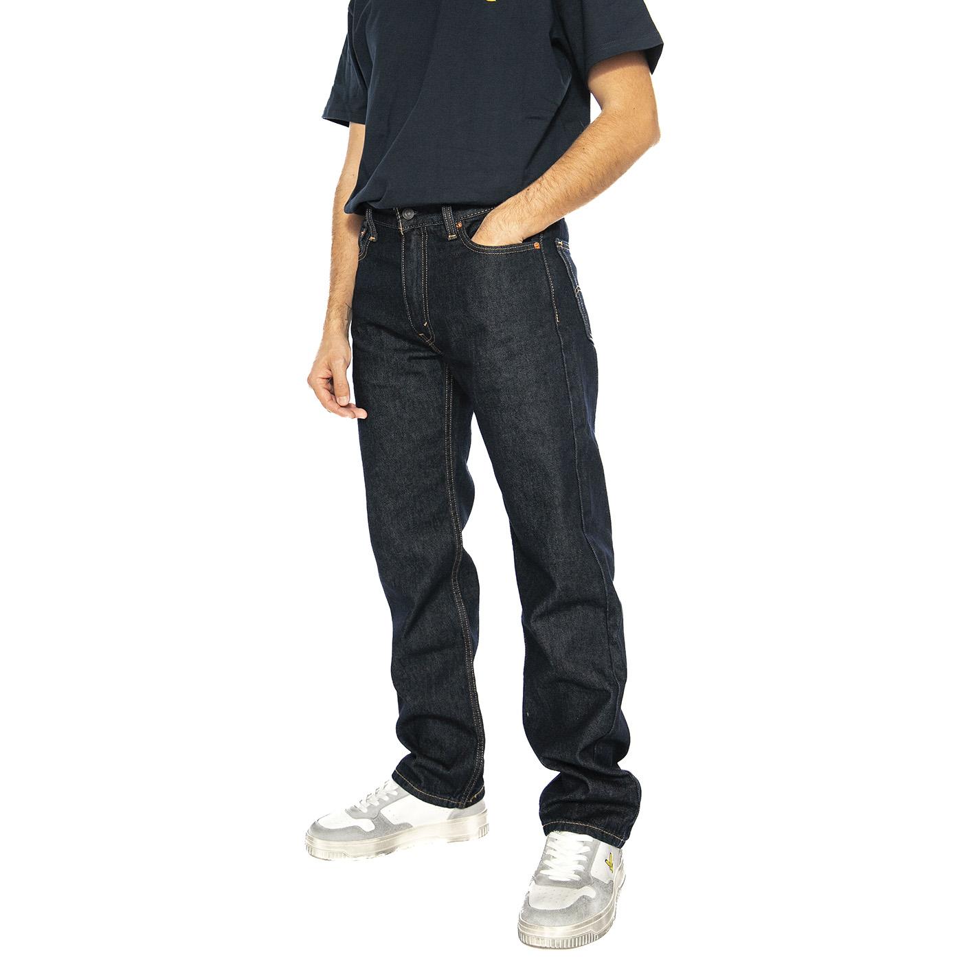 555 Relaxed Straight Good As New Rinse - Pantaloni Denim Jeans Uomo Blu A7223-0004  LEVIS 