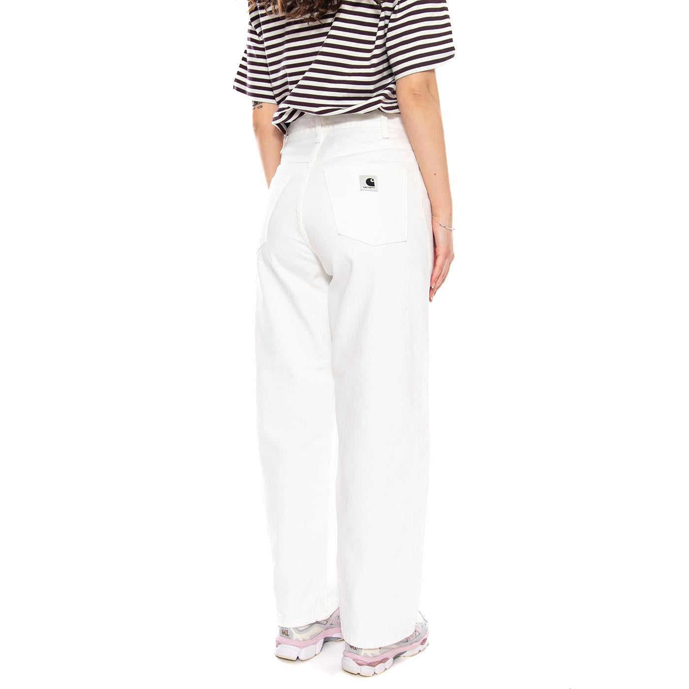 W' Brandon Pant White - Pantaloni Denim Jeans Donna Bianchi I035892 0202 CARHARTT WIP 