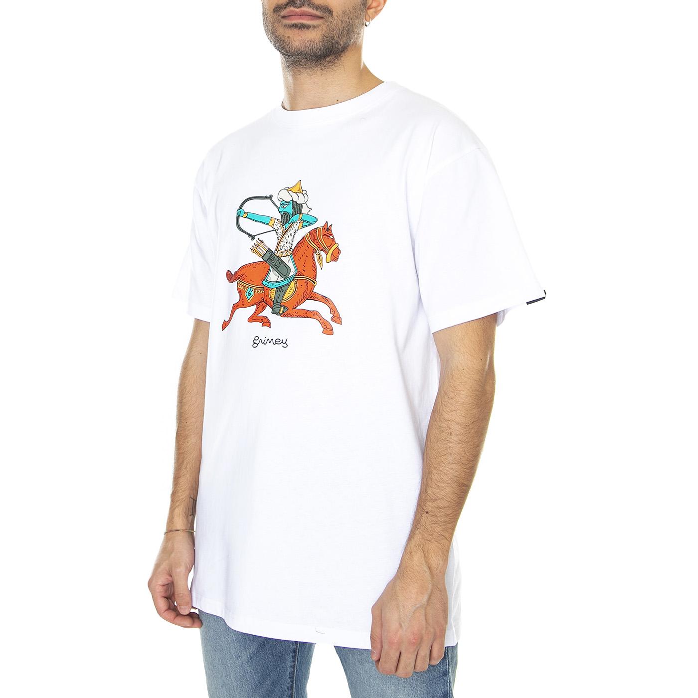 The Clout Regular Tee White - Maglietta Girocollo Uomo Bianca GA662-WHT  GRIMEY 