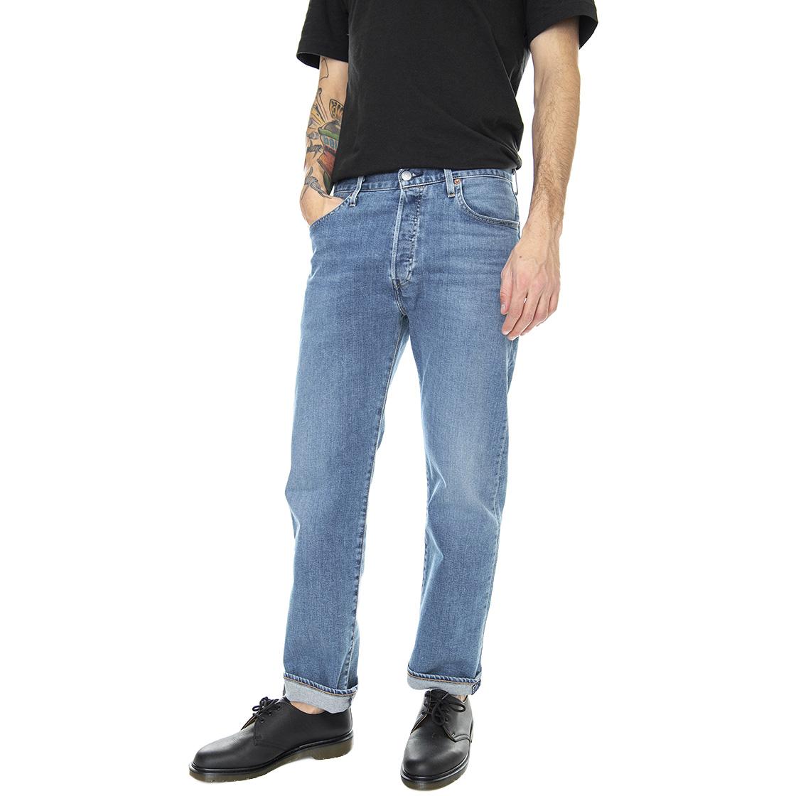 501 Levi's Original Bulldog Mask - Denim Jeans Uomo Blu / Med Indigo / Worn In 00501-3220 . LEVIS 