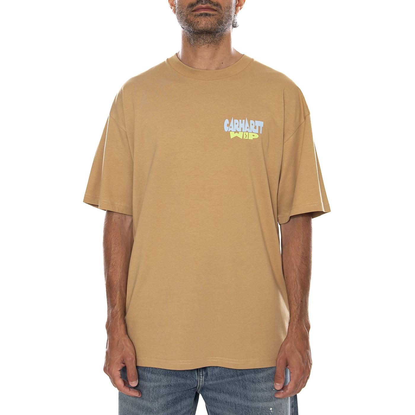 S/S LUGGAGE LABEL T-SHIRT DUSTY H BROWN - Maglietta Girocollo Uomo Marrone I036892 07EXX CARHARTT WIP 