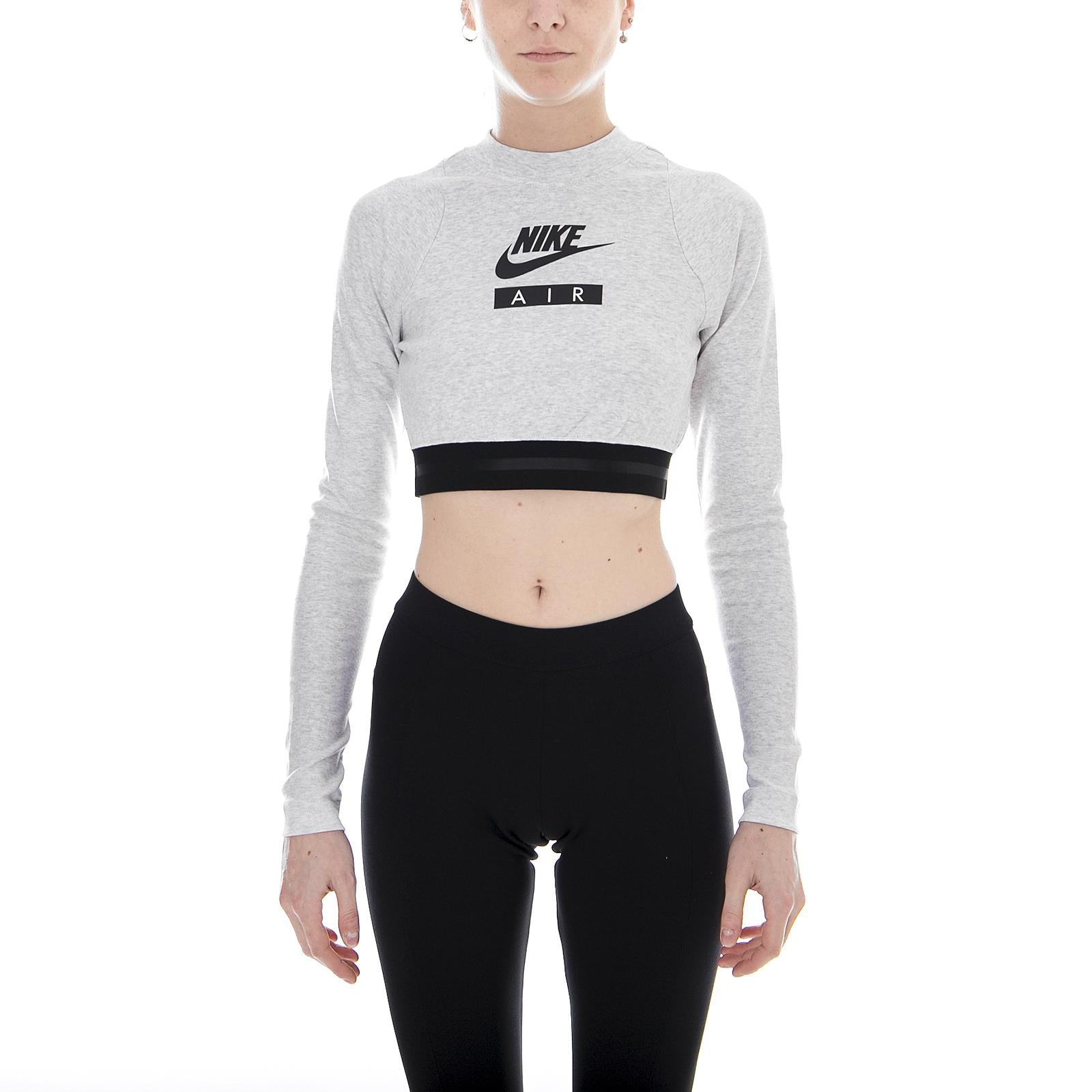 Women s Nike Sportswear Top BIRCH HEATHER/BLACK/BLACK 893070-051  NIKE 