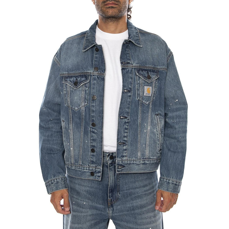 HELSTON JACKET BLUE - Giacca Denim Jeans Uomo Blu I033352 01EJ CARHARTT WIP 