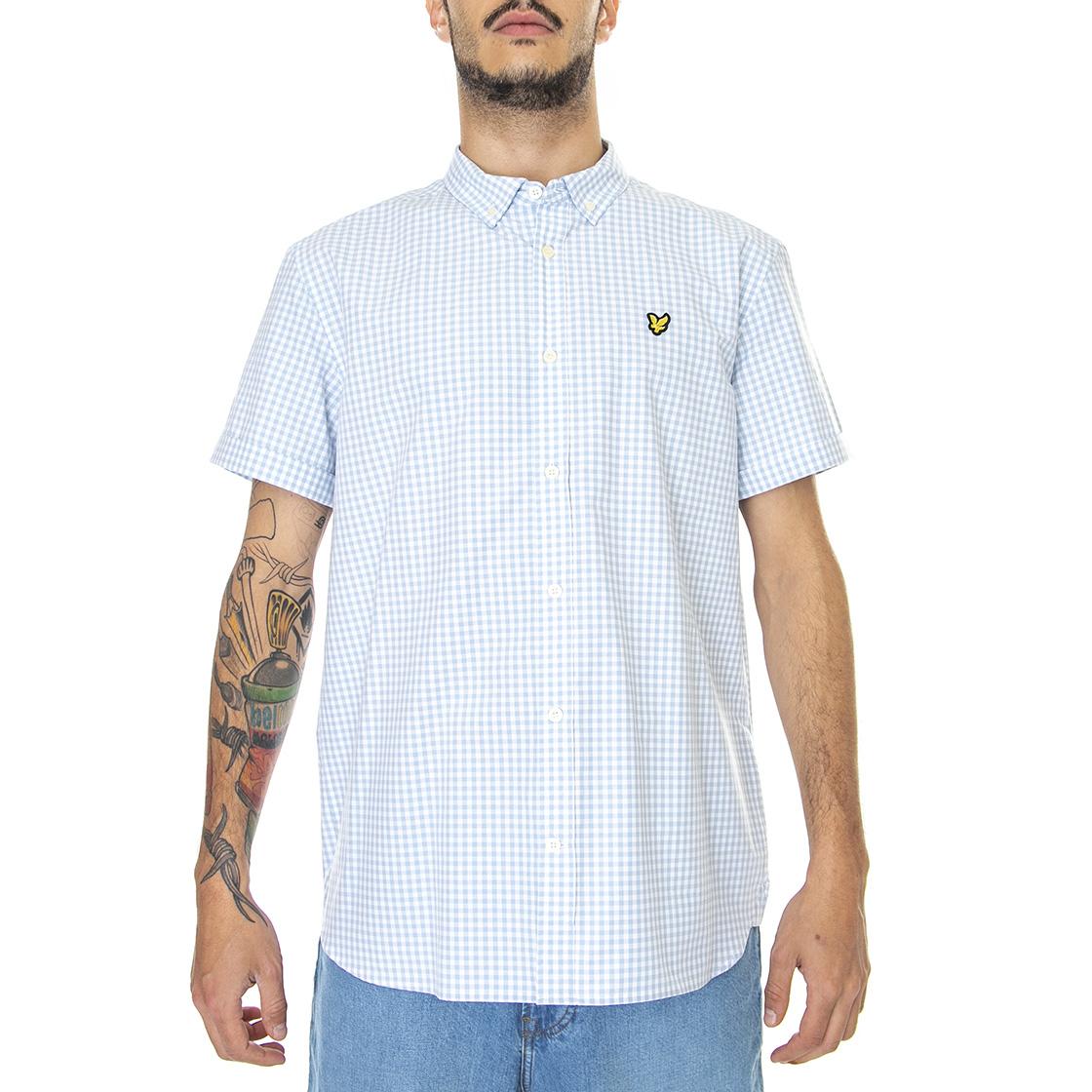 Gingham - Camicia Maniche Corte Uomo Blu / Light Blue/ White SW1201VOG-W490  LYLE & SCOTT 