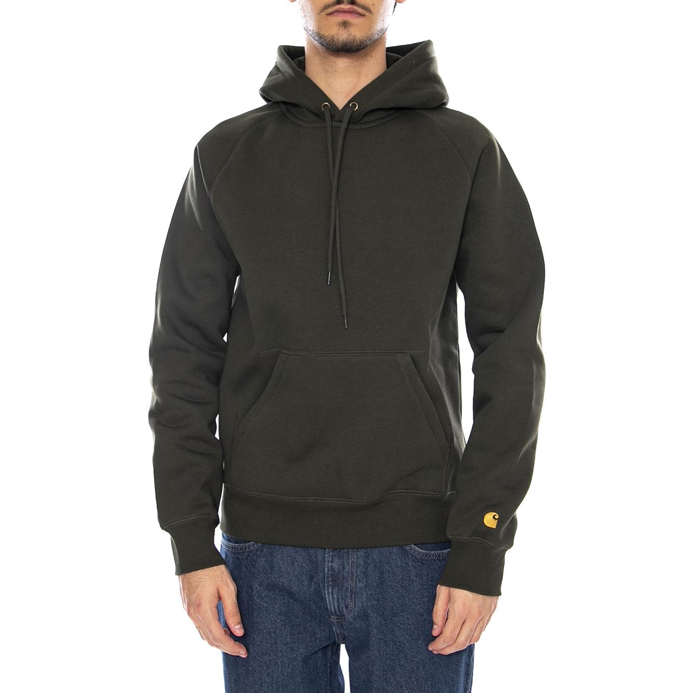 Hooded Chase Sweat Olive / Gold - Felpa con Cappuccio Uomo Verde I033661.3CBXX  CARHARTT WIP 