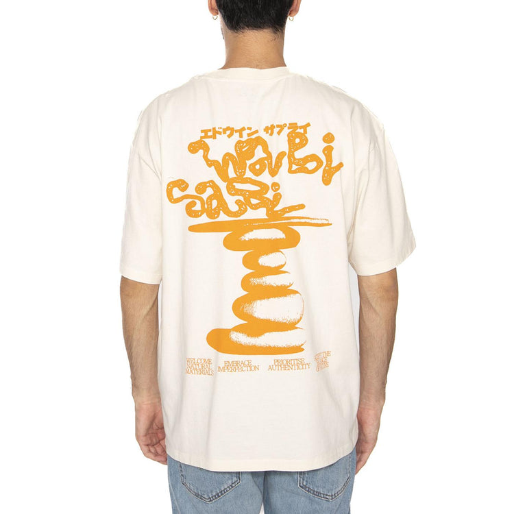 Prioritise Authenticity T-Shirt Whisper White - Maglietta Girocollo Uomo Beige I036077-WHW  EDWIN 