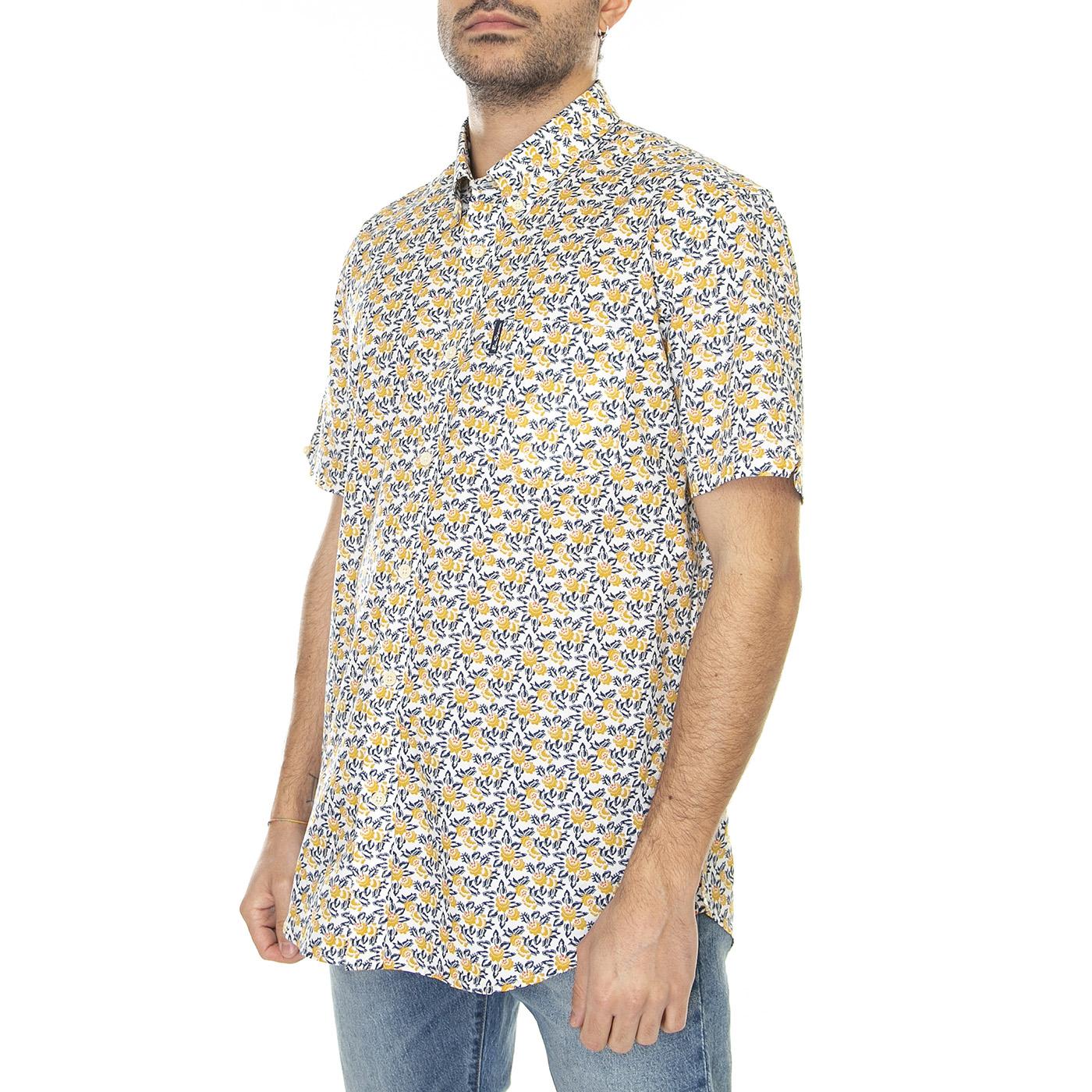 Block Botanical Print Butterscotch - Camicia Maniche Corte Uomo Multicolore 66665-452  BEN SHERMAN 