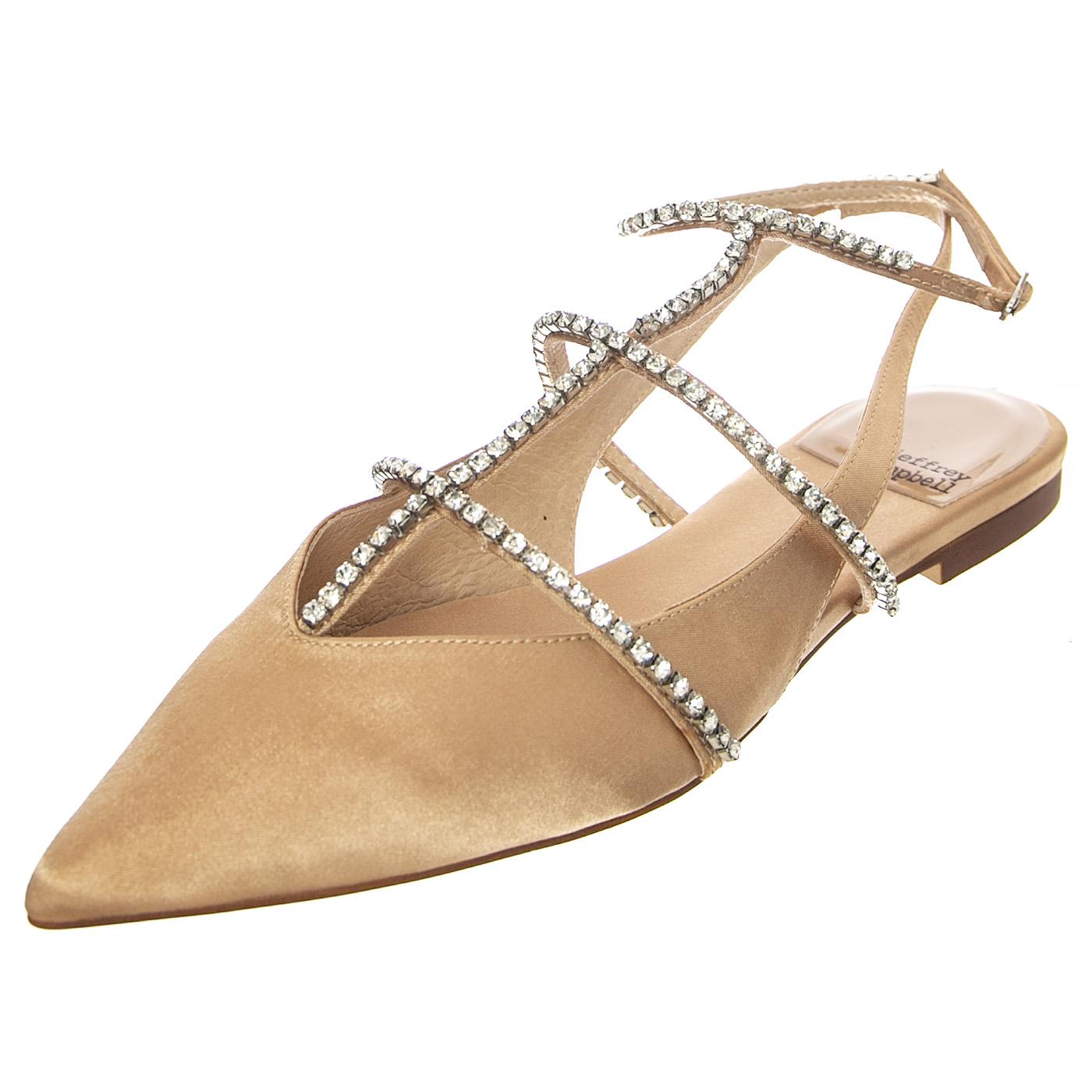Pristina Natural Satin Silver Fabric - Sandali Donna Beige JCSR2P-150A-NAT  JEFFREY CAMPBELL 