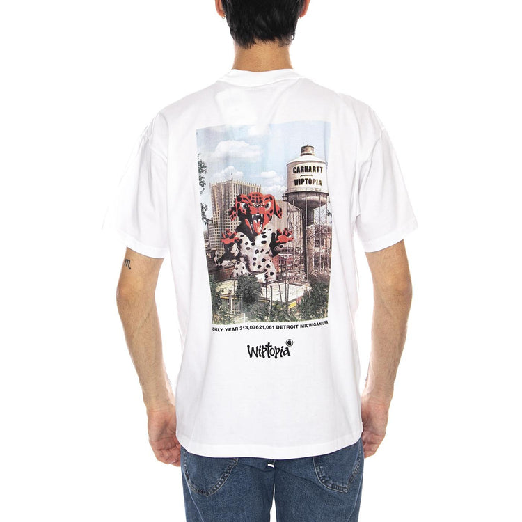 S/S Wiptopia T-Shirt White - Maglietta Girocollo Uomo Bianca I035492.02XX  CARHARTT WIP 