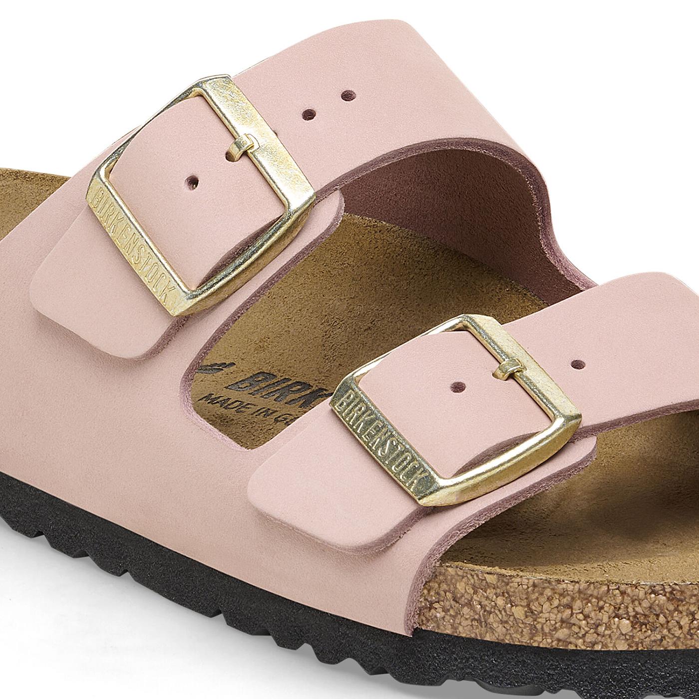 Arizona Bs Soft Pink Nubuck Leather Narrow Fit - Sandali Donna Rosa - Calzata Stretta 1026684  BIRKENSTOCK 