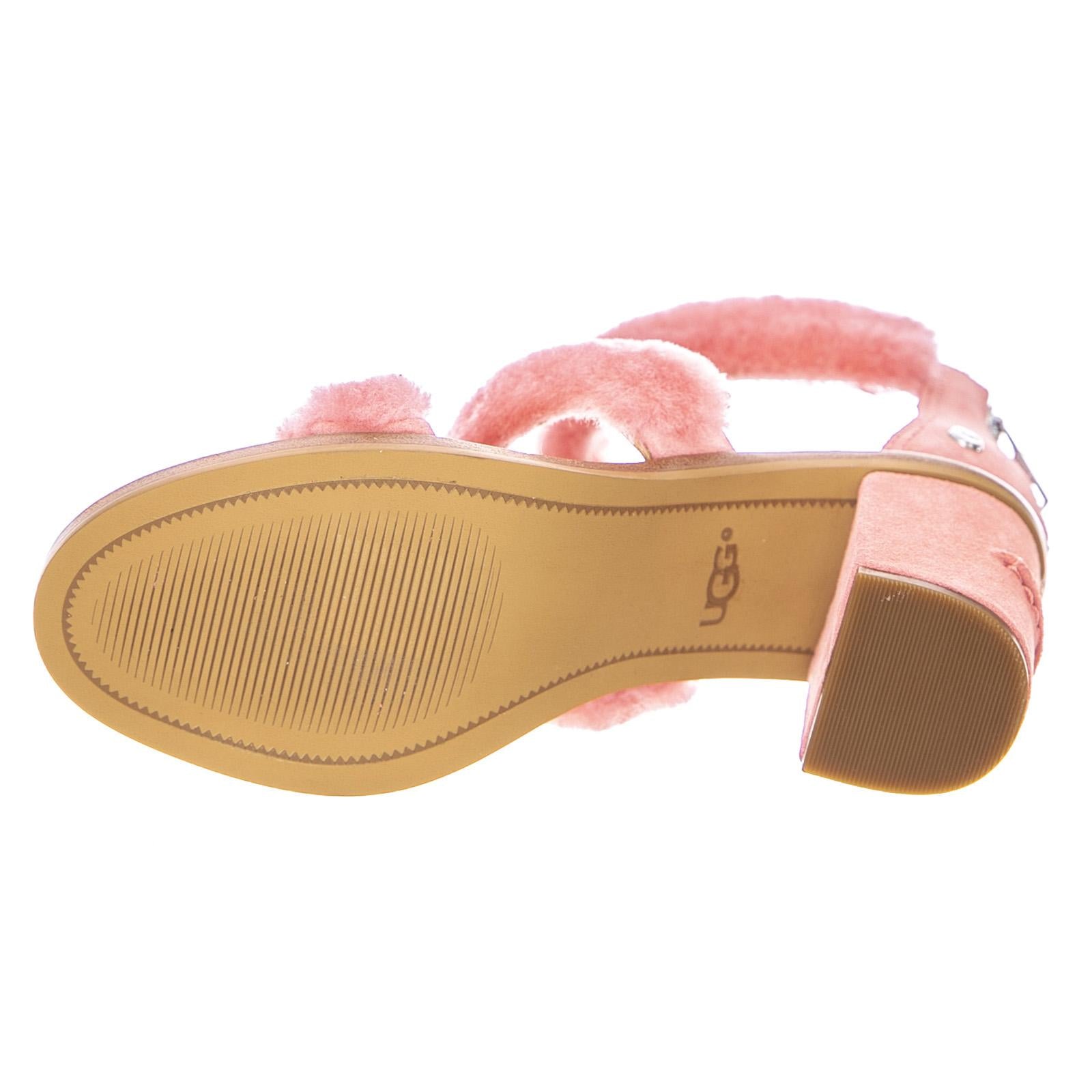 Womens Del Rey Fluff Heel Lantana Pink Sandals UGSDELRFHLN1095489W  UGG 