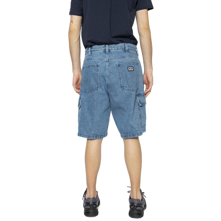Bigwig Baggy Denim Cargo Short Light Indigo - Bermuda Uomo Blu 172100085-LIN  OBEY 