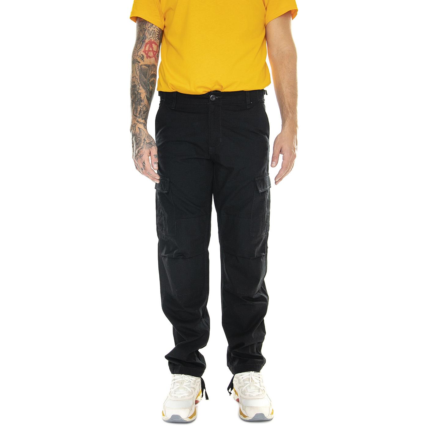 Aviation Pant Black /rinsed - Pantaloni Uomo Neri I032468.8902  CARHARTT WIP 