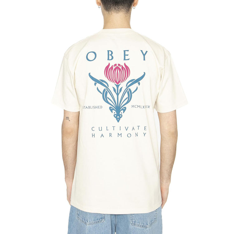 Obey Cultivate Harmony Classic Tee Beige - Maglietta Girocollo Uomo Beige 165263796-CRM  OBEY 