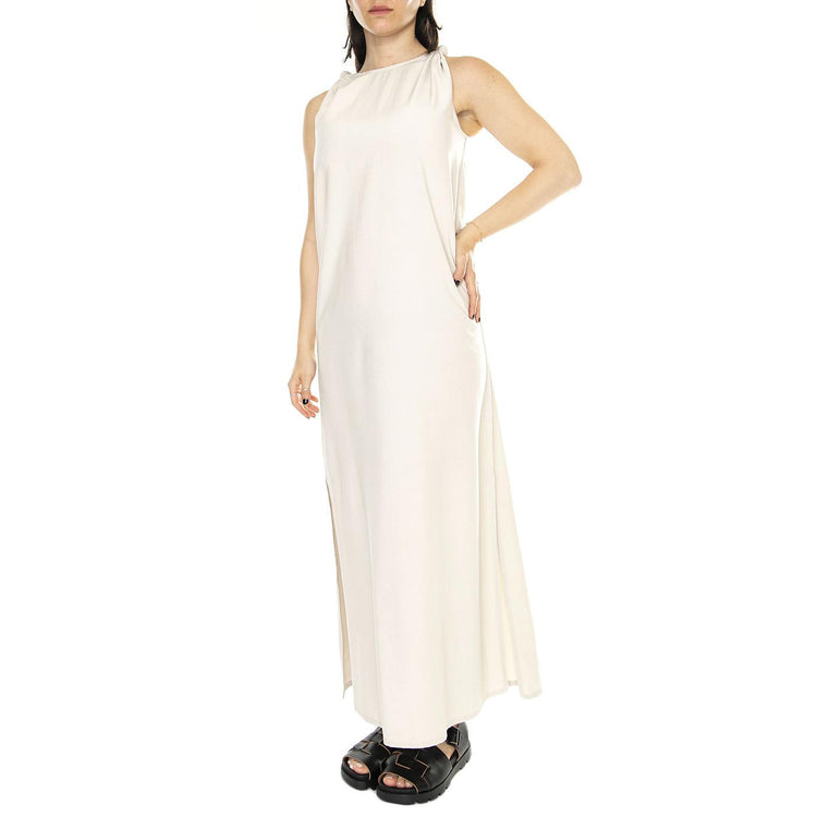 Vestido Largo Satinado Tirantes Blanco - Abito Donna Bianco 41W/11226  WILD PONY 