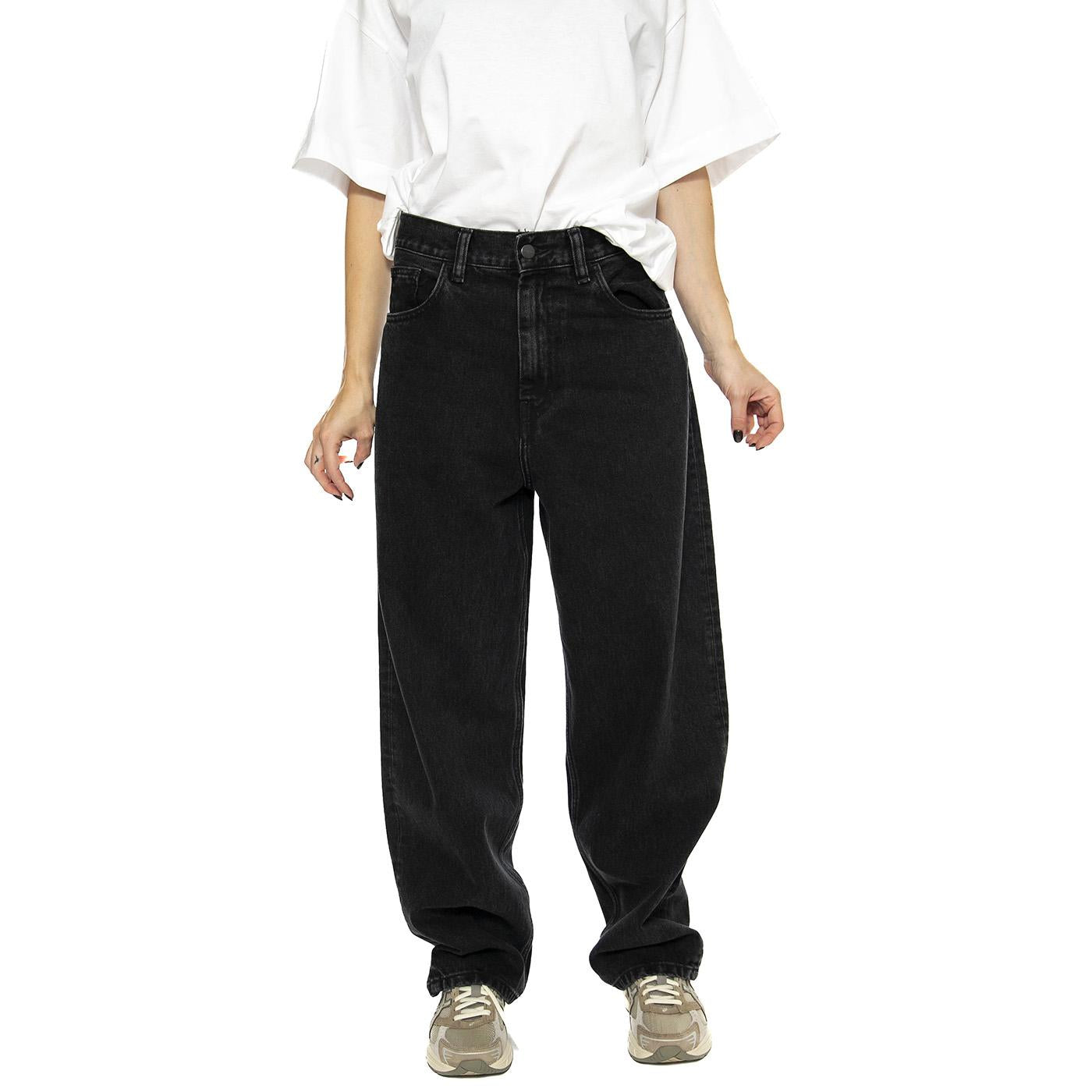 W' Brandon Pant Black /stone washed - Pantaloni Denim Jeans Donna Neri I031918.8906  CARHARTT WIP 