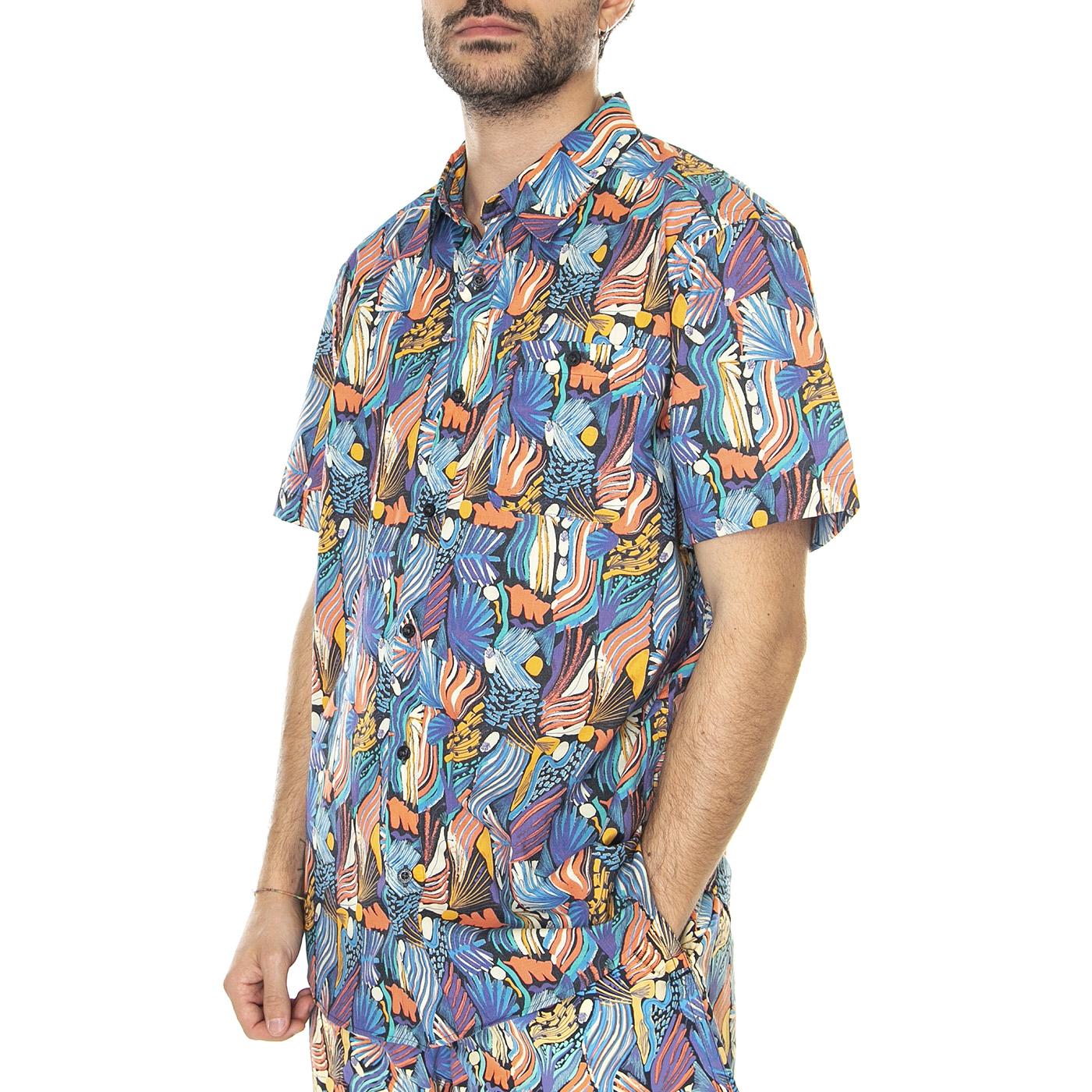 M's Go To Shirt Joy Pitch Blue - Camicia Maniche Corte Uomo Blu / Multicolore 52691-JOYP  PATAGONIA 