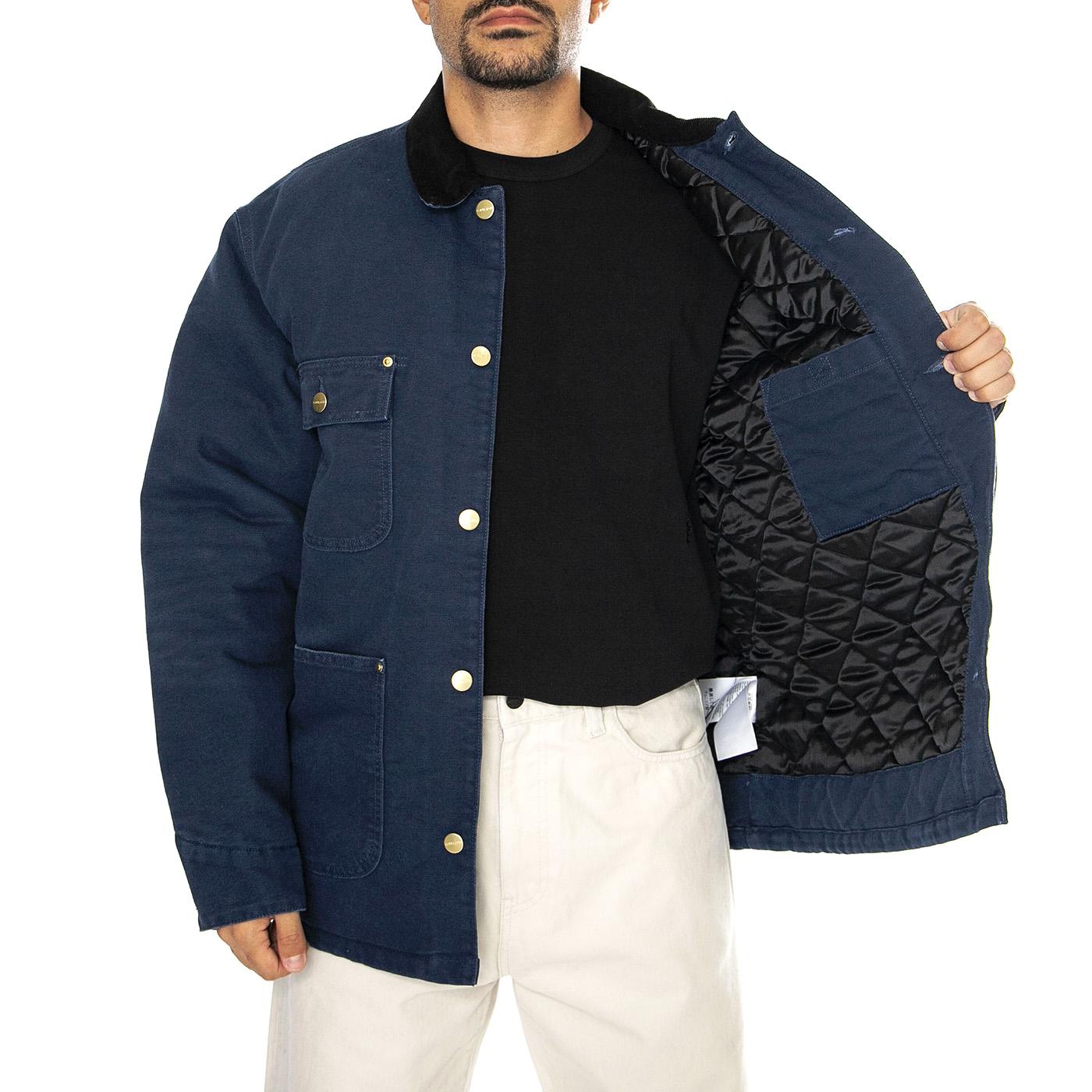 OG Chore Coat Air Force Blue / Black aged canvas – London Store Napoli