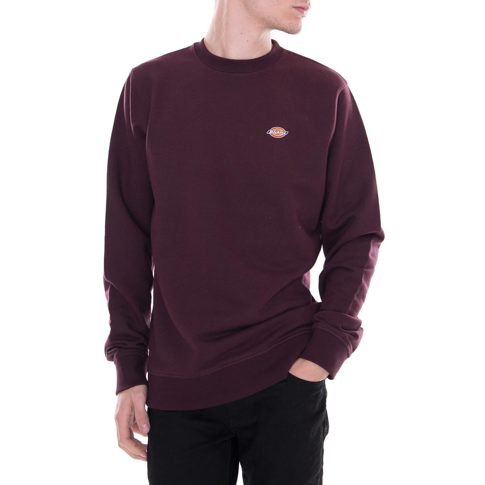 Mens Seabrook Crew-Neck Sweatshirt - Maroon - Felpa Girocollo Uomo Bordeaux 02 200203-MR . DICKIES 