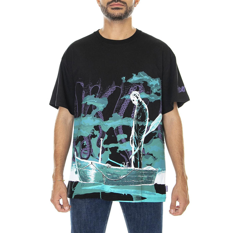 Jason Octopus River Tee Black - Maglietta Girocollo Uomo Nera 22WOTS80-BLACK  OCTOPUS 