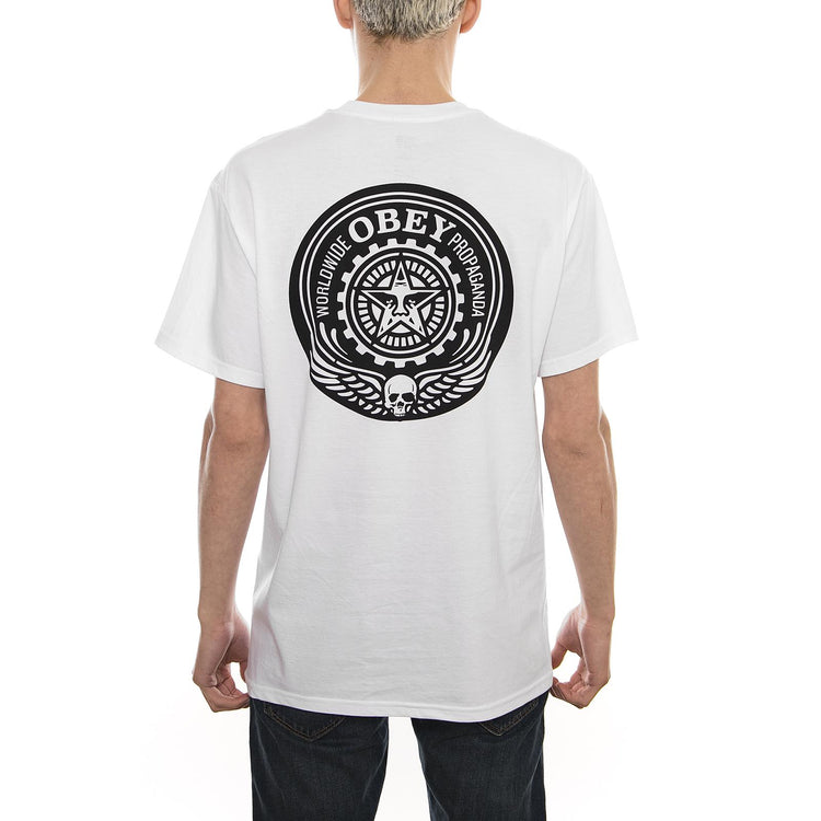 OBEY SKULL AND WINGS WHITE 165361682-WHT  OBEY 