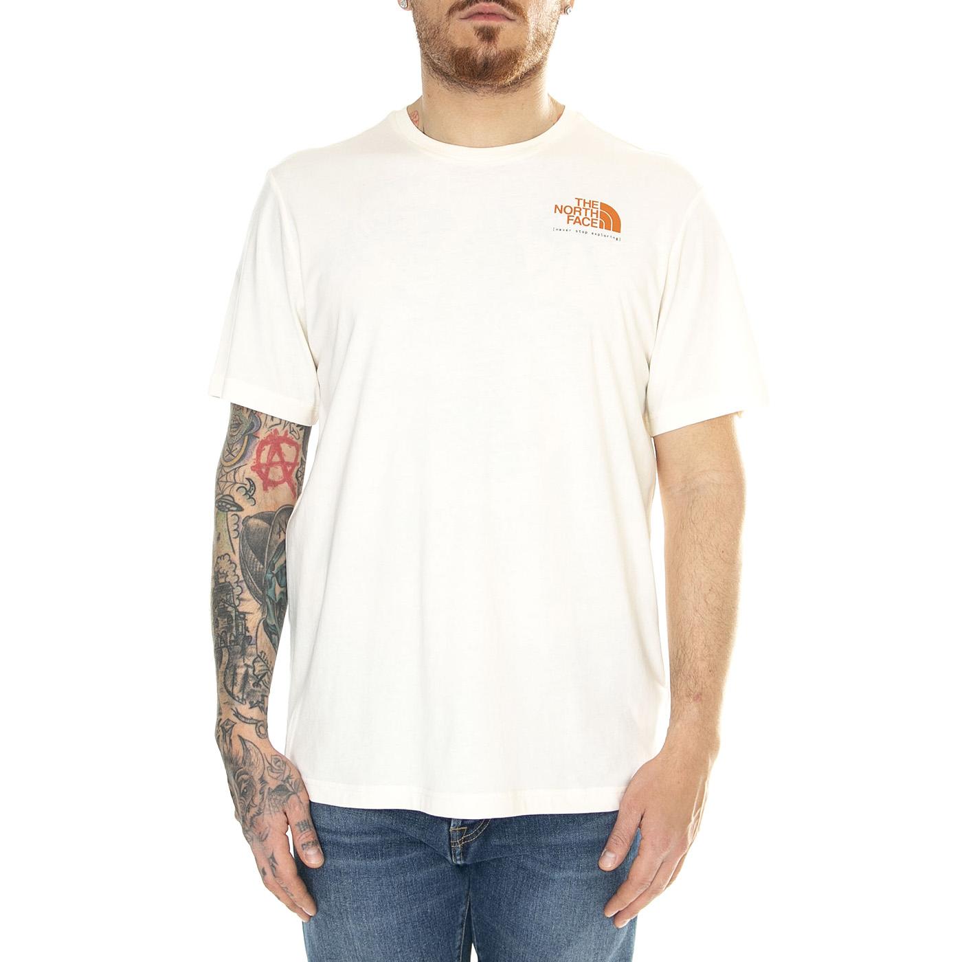 M Graphic S/S Tee White Dune - Maglietta Girocollo Uomo Bianca NF0A87EWQLI1  THE NORTH FACE 