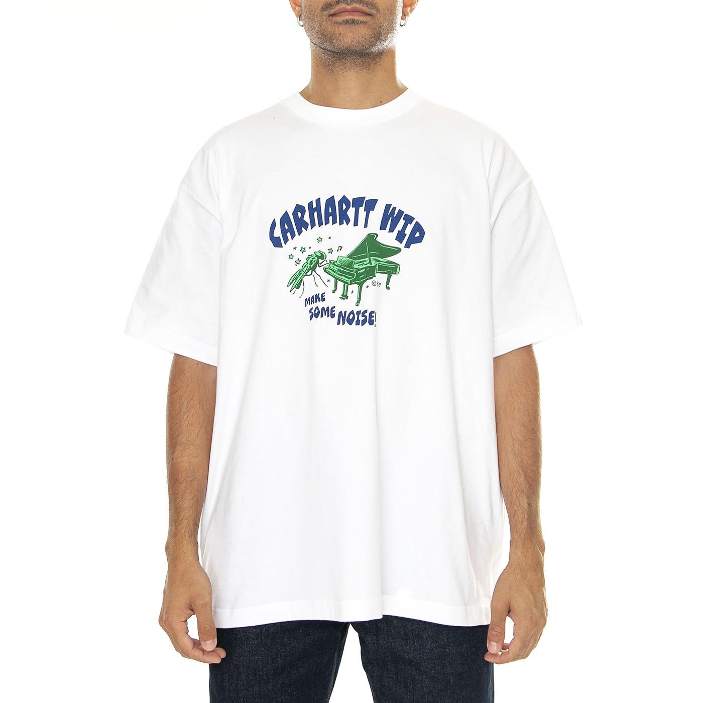 S/S Noisy T-Shirt White - Maglietta Girocollo Uomo Bianca I033666.02XX  CARHARTT WIP 