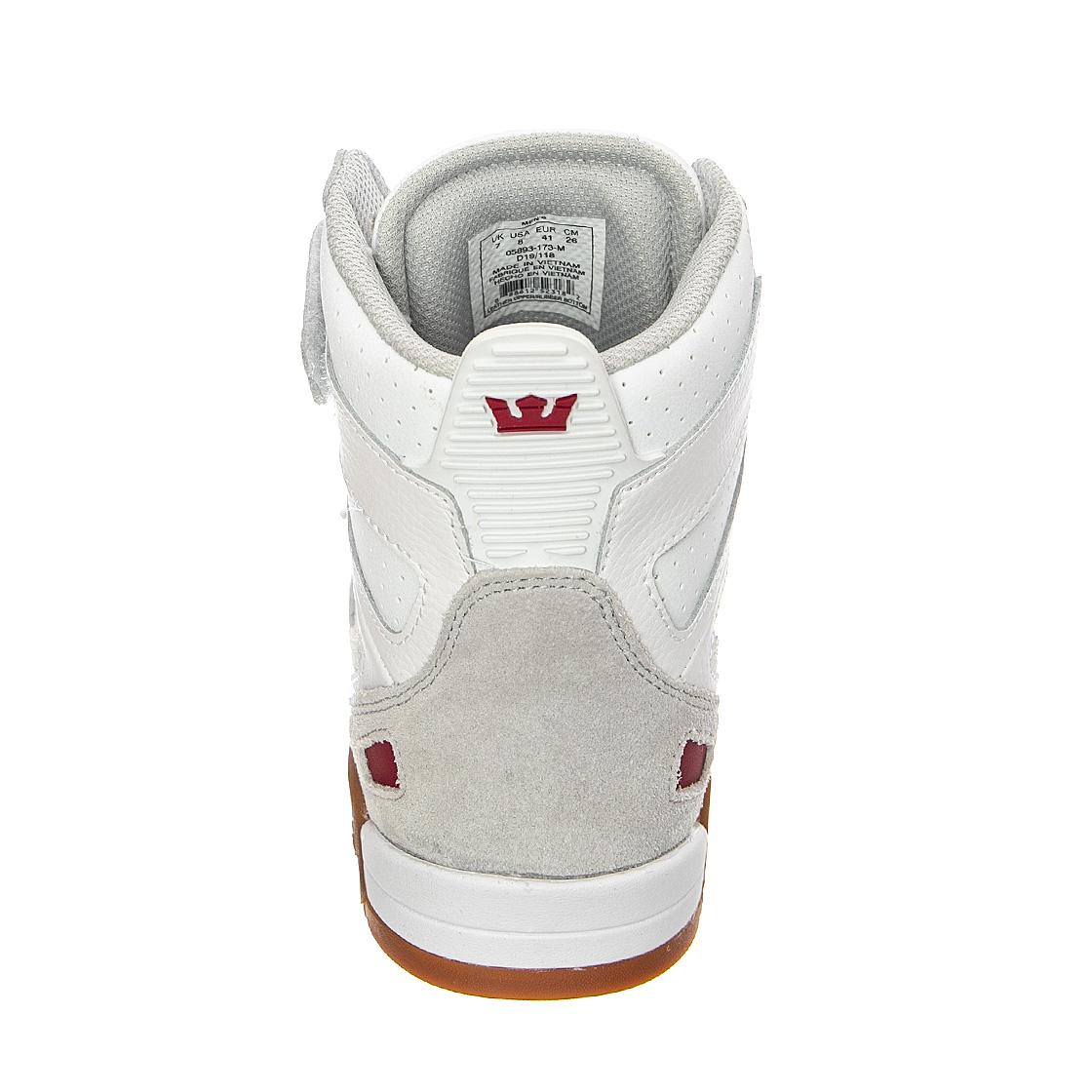 Breaker - Scarpe Stringate Profilo Alto Uomo Bianche / Rosa / Gum BREAKER White/Rose-Gum  SUPRA 