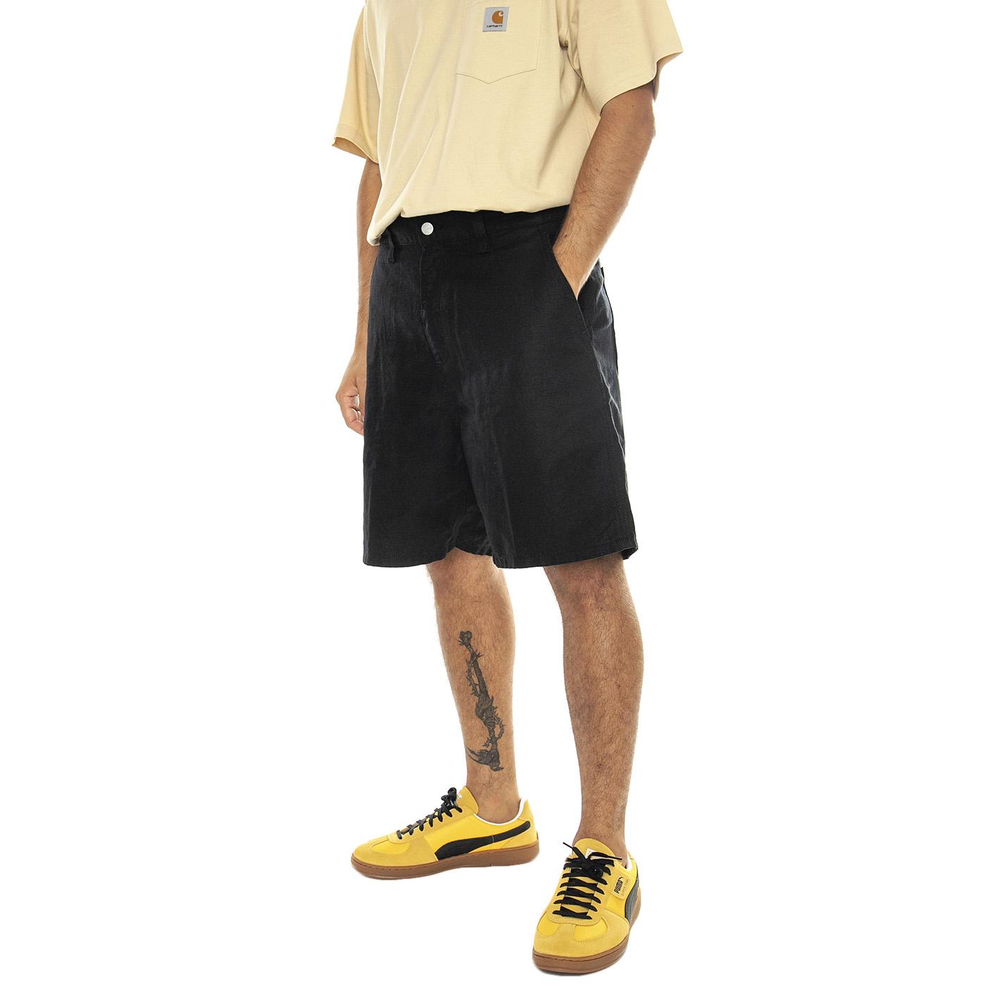 Walter Single Knee Short Black rinsed - Bermuda Uomo Neri I033583.8902  CARHARTT WIP 