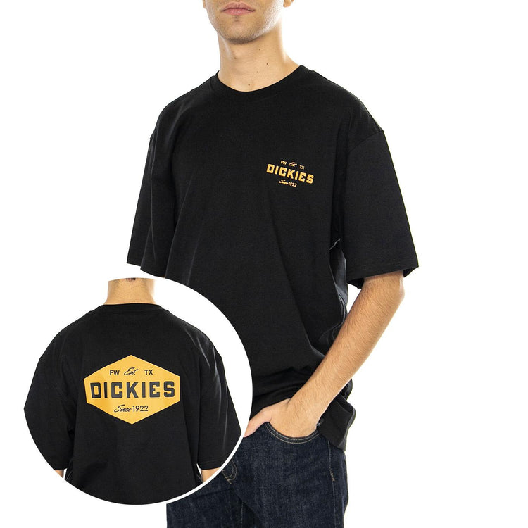 Dickies Emblem Tee SS Black - Maglietta Girocollo Uomo Nera DK0A863EBLK1  DICKIES 