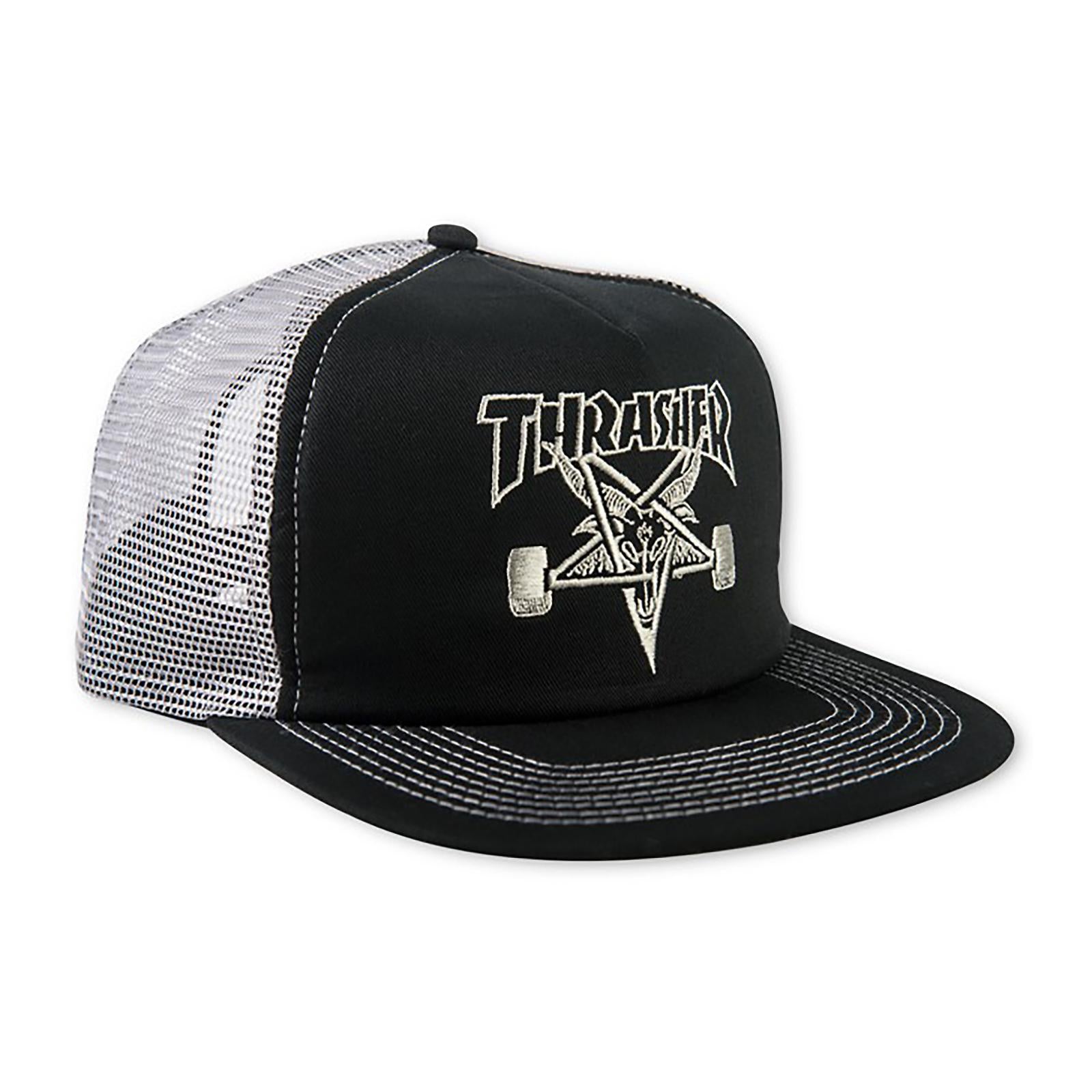 SKATE GOAT EMB MESH CAP BLACK 3130089 BKGY  THRASHER 