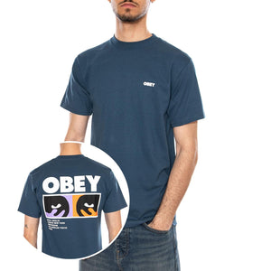 OBEY ALWAYS WATCHING TEE HARBOUR BLUE - Maglietta Girocollo Uomo Blu 165264344 HBU OBEY 