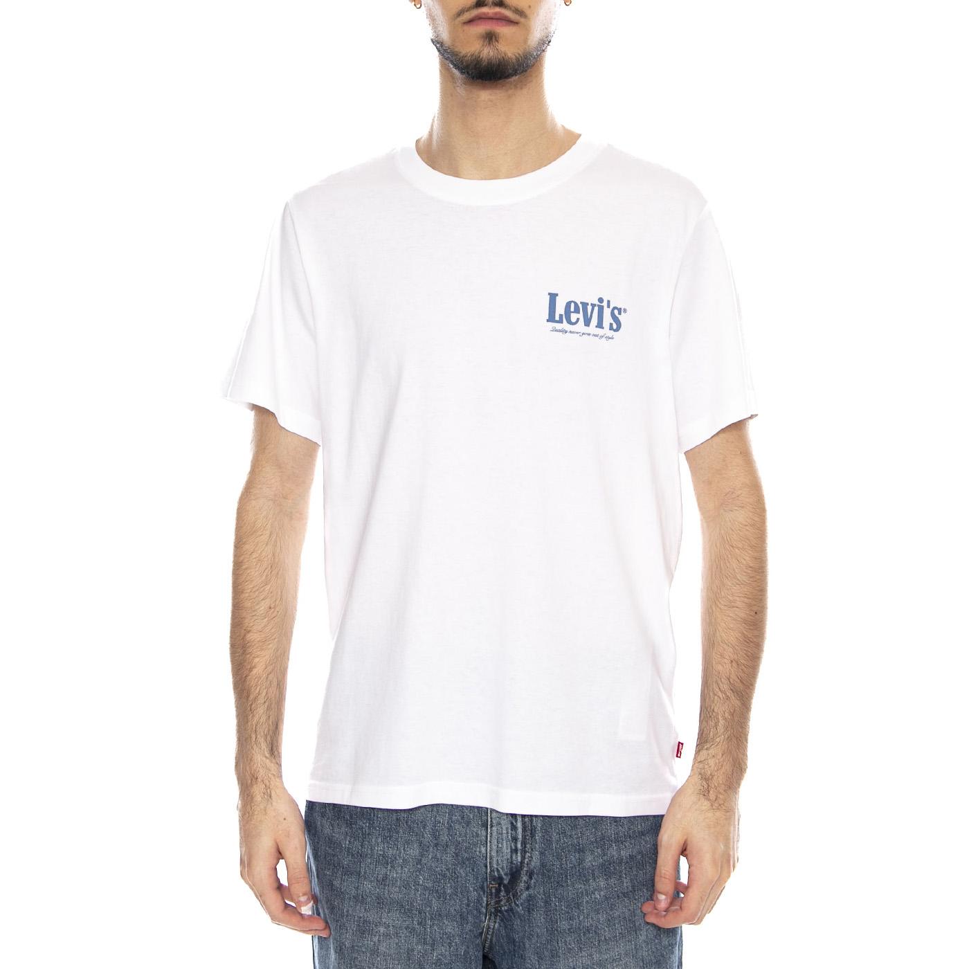 SS Relaxed Fit Tee - Coastal Creative Fresh And Smooth Pumice Stone - Maglietta Girocollo Uomo Bianca con Stampa 16143 2456 LEVIS 