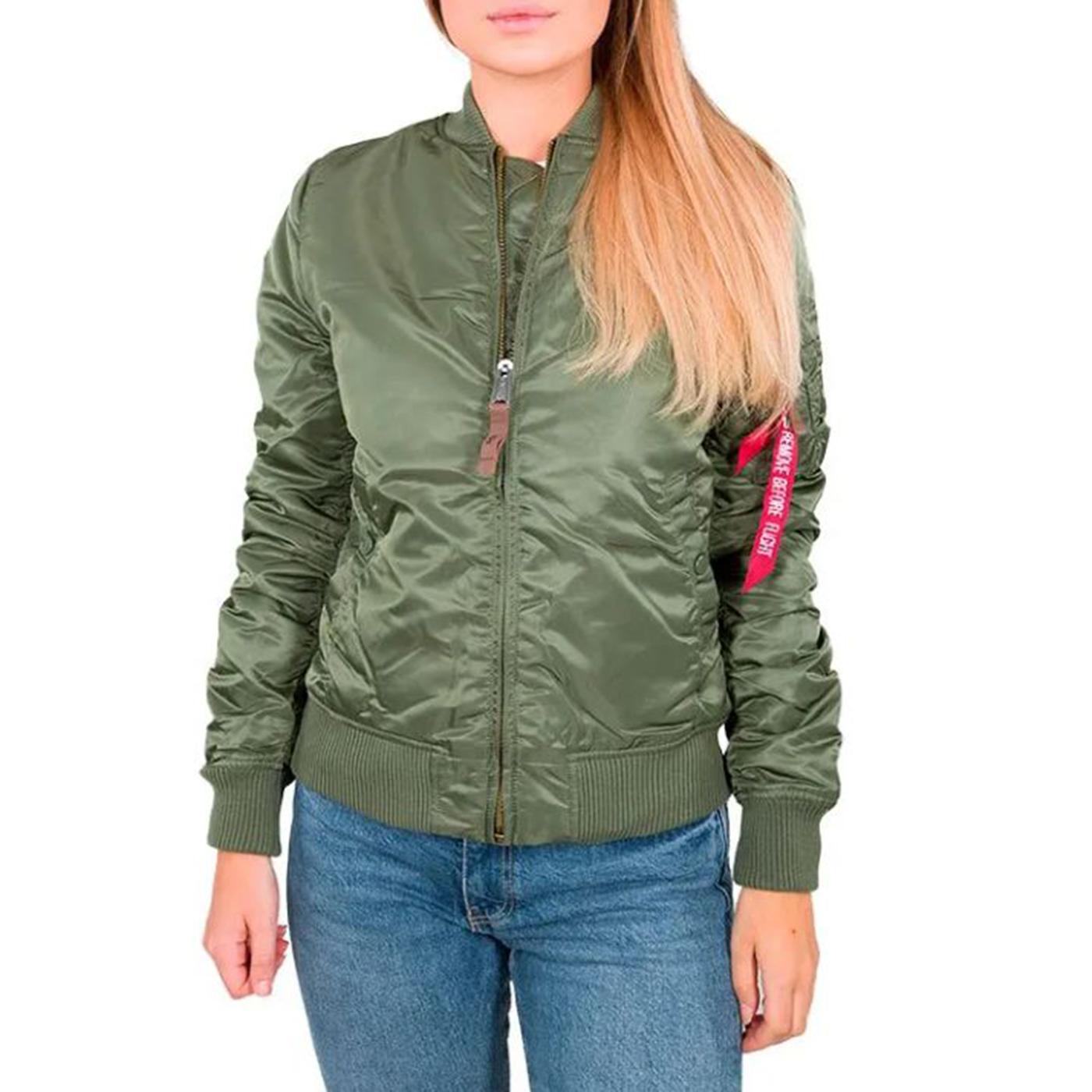 W MA-1 VF 59 SAGE GREEN - Giacca Bomber Donna Verde Militare 26378_1 . ALPHA INDUSTRIES 