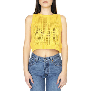 Baby Blue Sweater Vest Amber Yellow / Orange - Canotta Smanicata Donna in Maglia Arancione A4247-0001  LEVIS 
