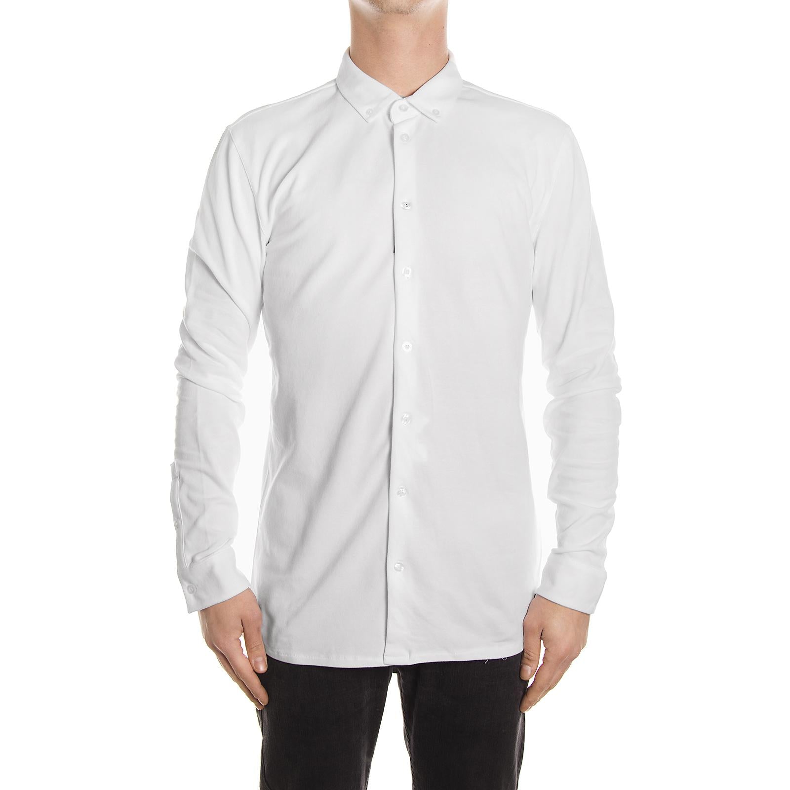 STUART L/S SHIRT BLACK LINE WHITE 143060224-000  MINIMUM 