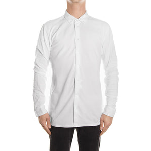 STUART L/S SHIRT BLACK LINE WHITE 143060224-000  MINIMUM 