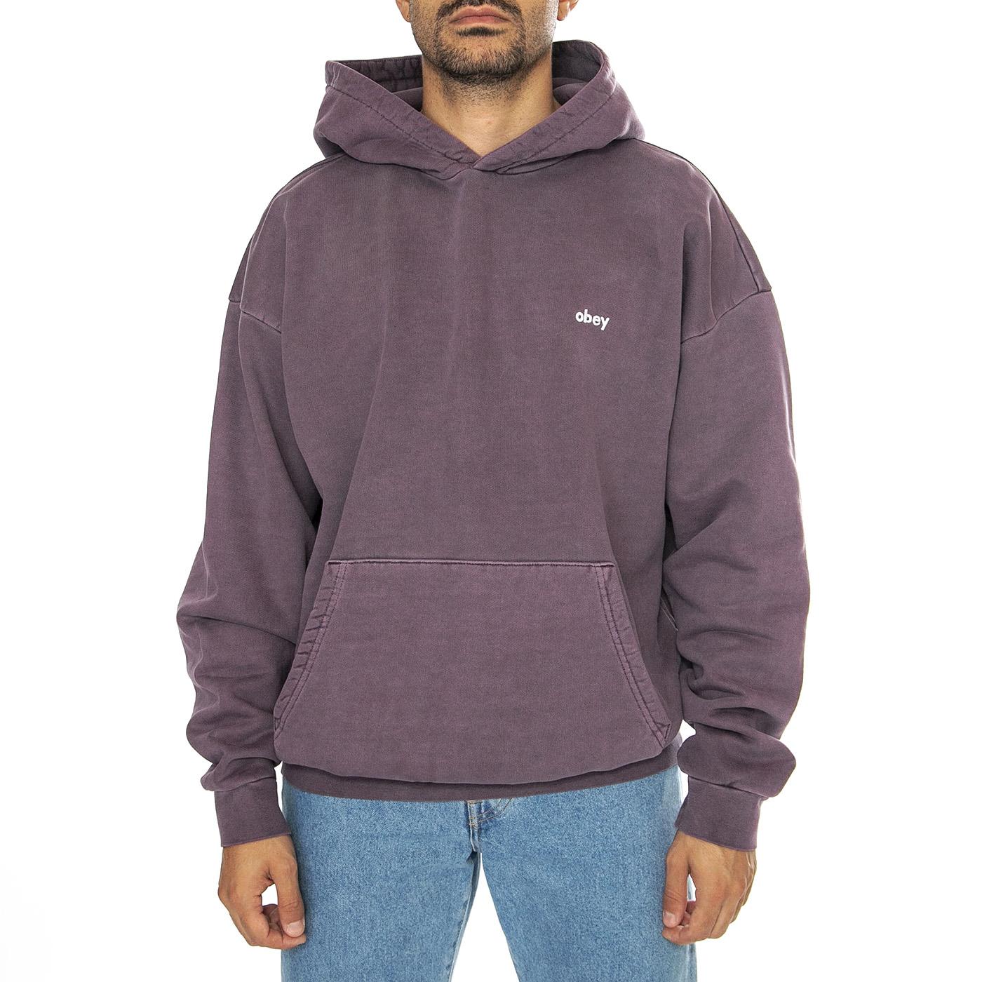 Lowercase Pigment Hood Fleece Pigment Plum Perfect - Felpa con Cappuccio Uomo Viola 112470194-PLP  OBEY 