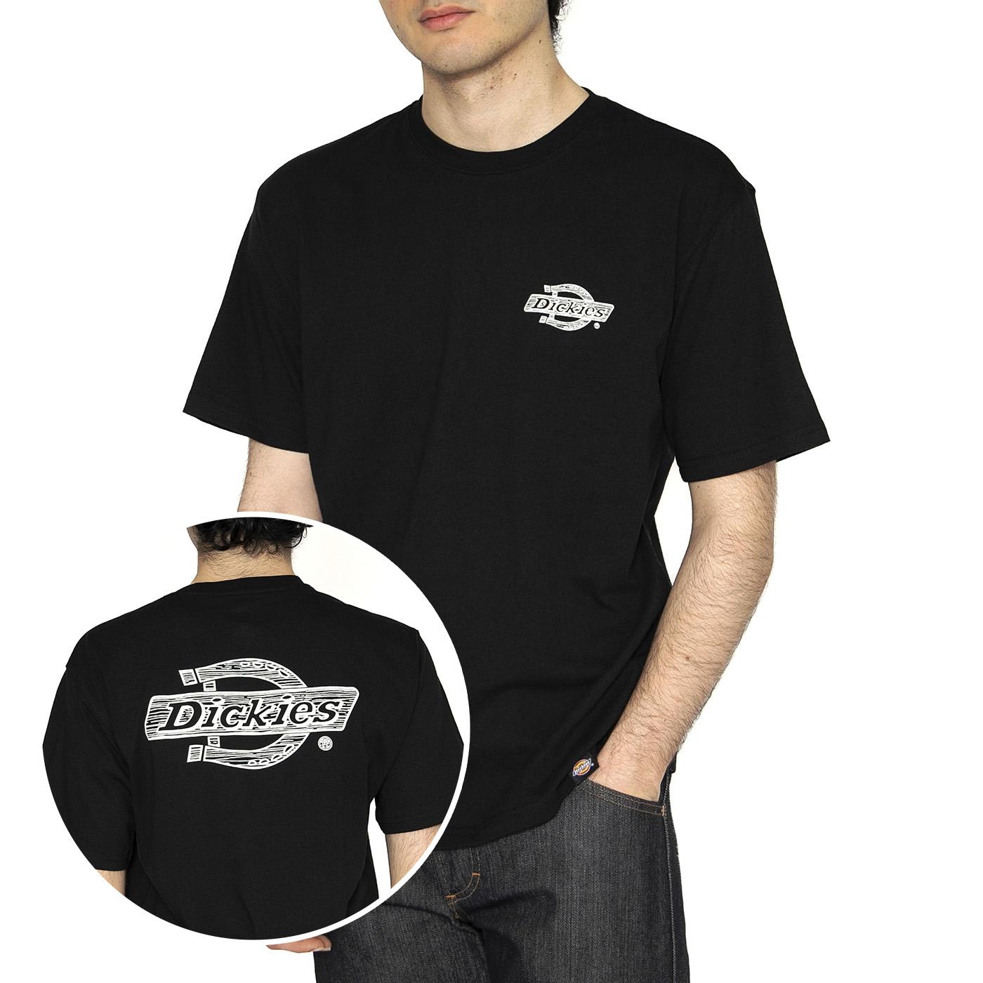 Wood Logo Tee Black - Maglietta Girocollo Uomo Nera DK0A4ZATBLK1  DICKIES 