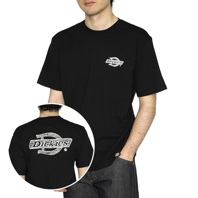 Wood Logo Tee Black - Maglietta Girocollo Uomo Nera DK0A4ZATBLK1  DICKIES 