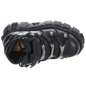 Itali106-C66 Shoes - Black - Scarpe Stringate Profilo Basso Donna Nere NRSM-106-C66  NEW ROCK 