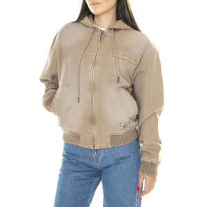 Go Canvas Worker Hoodie Washed Brown - Giacca Invernale Donna Marrone M3BG85WBDZ0-F1GM  GUESS ORIGINALS 